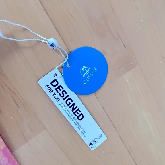 NWT Pink Ruffled High Waist Bathing Suit Cupshe 0X - Picture 5 of 7